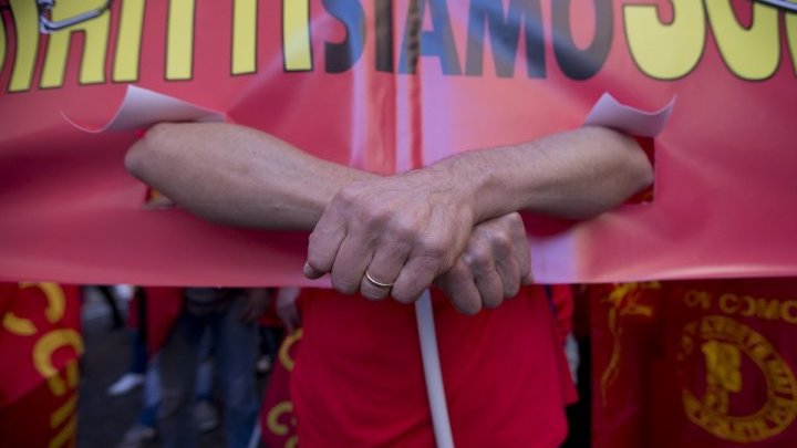 Huelga de los trabajadores italianos contra la Ley de empleo de Renzi