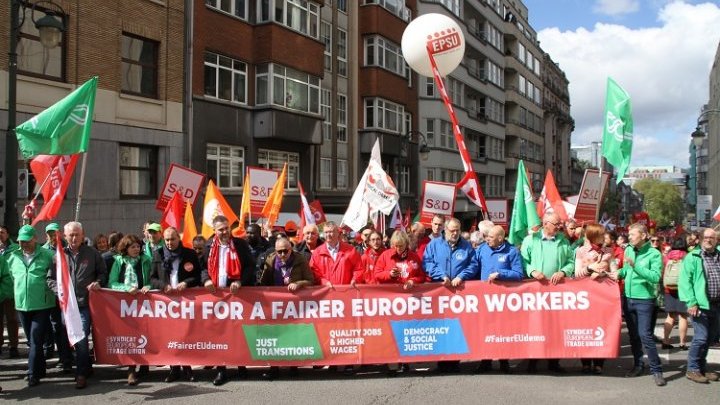 Vote a favor de una Europa progresista, piden los sindicatos